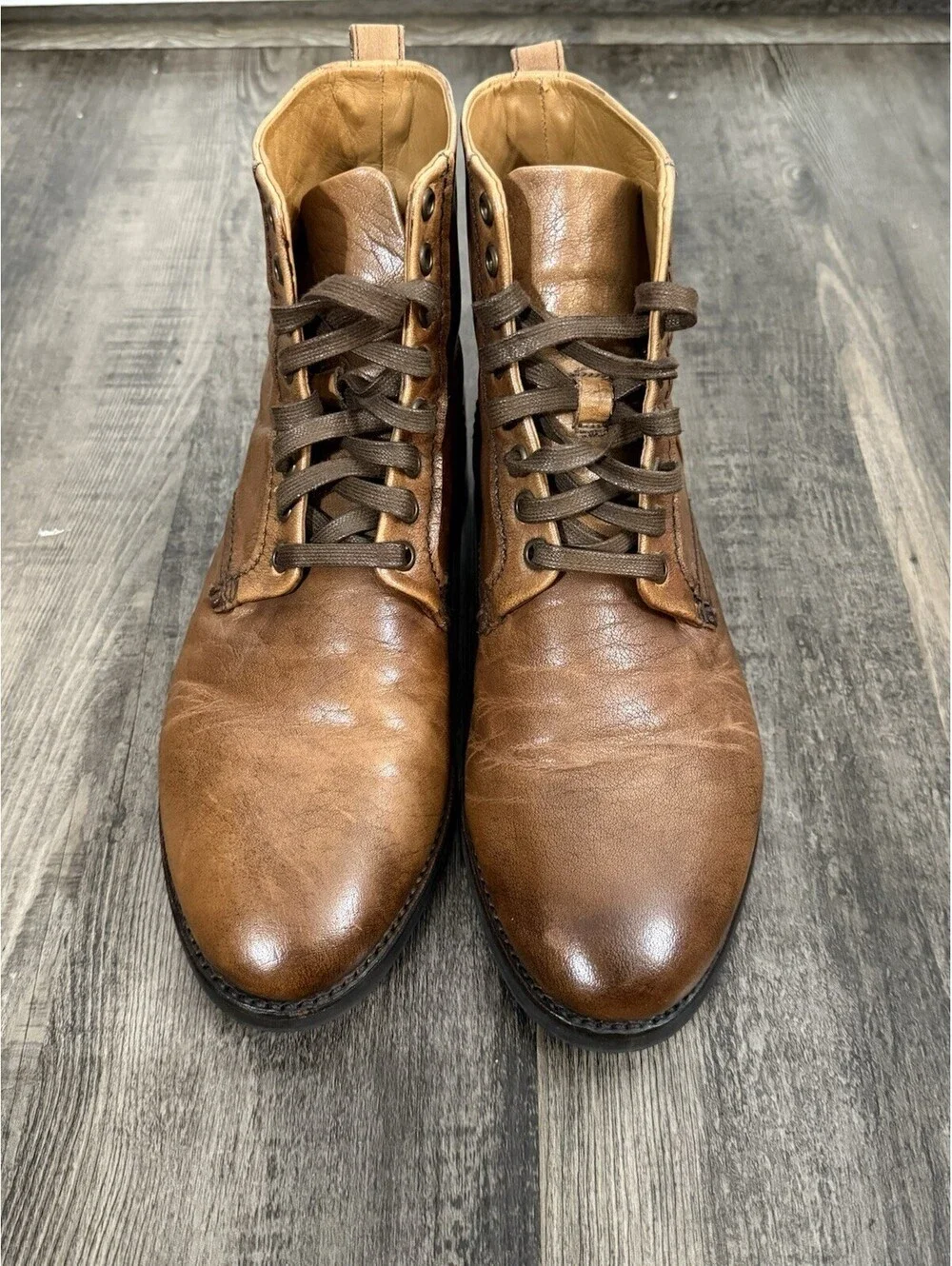 Frye Tyler Flex Lace Up Tan Men's Casual Boots Size 8 COGNAC-Brown 3480600